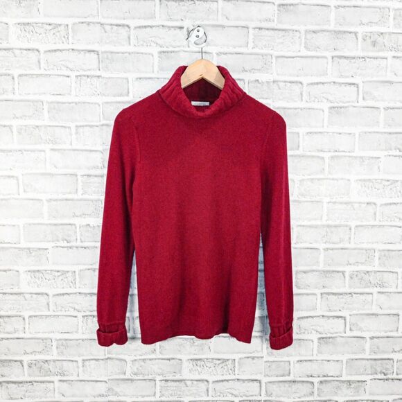 KINROSS Women's Ligonberry Cashmere Chunky trim Turtleneck Sweater sz Small - Picture 9 of 9